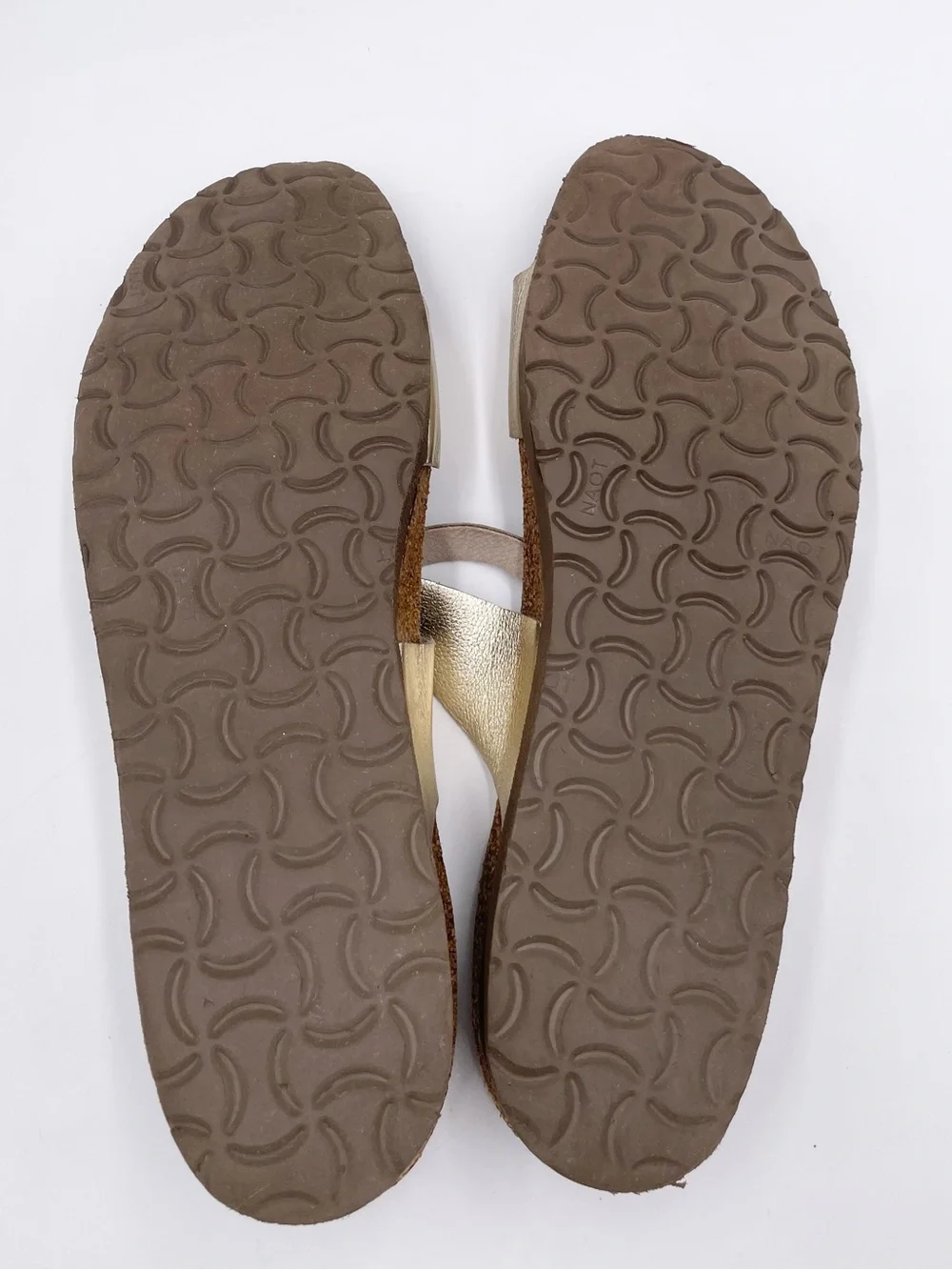 Naot Kate Sandal Radiant Gold Leather Size 44 US 13 Rhinestone Buckles Comfort